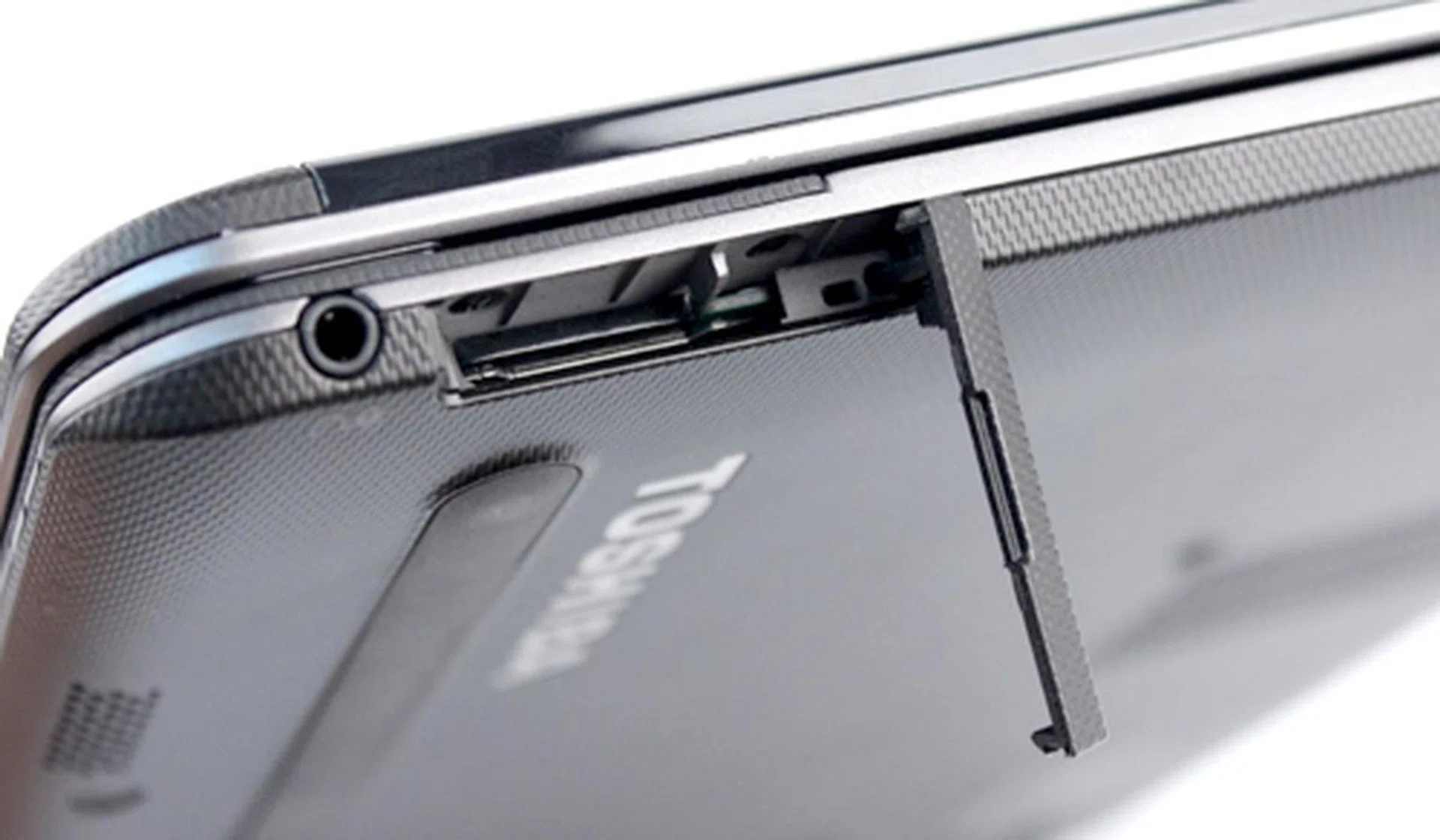 On the right side of the machine is a hidden card reader and an audio jack. 