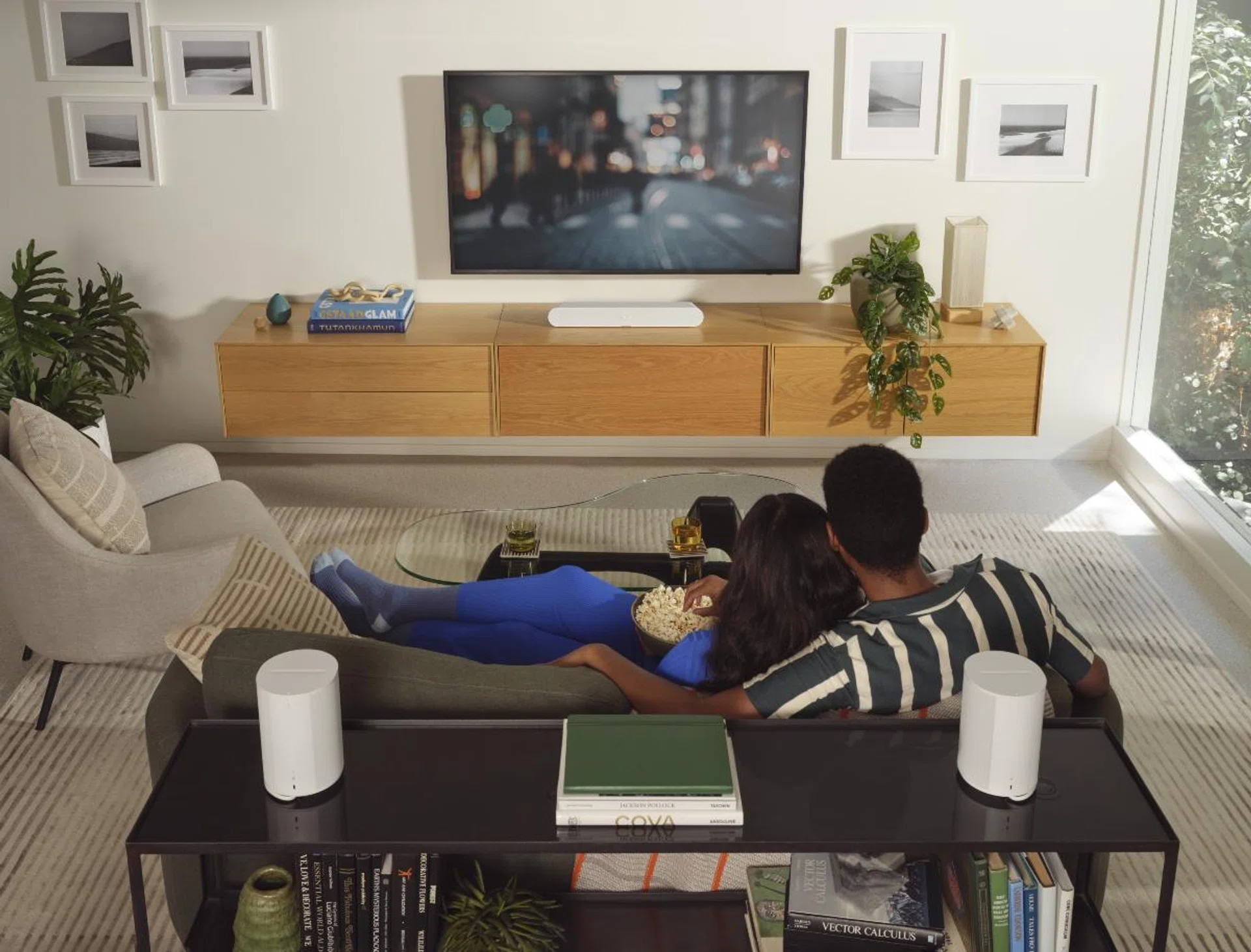 If you get a pair and already own a compatible Sonos soundbar, the Era 100 can work as rear surround speakers too.