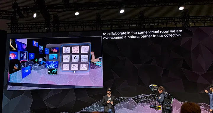 The Spatial app lets you create collaborative virtual rooms.
