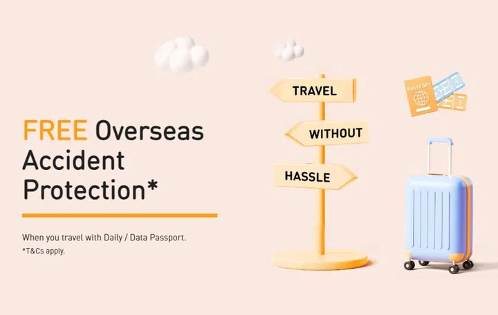 M1 roaming data plans now come with complimentary overseas accident insurance coverage.