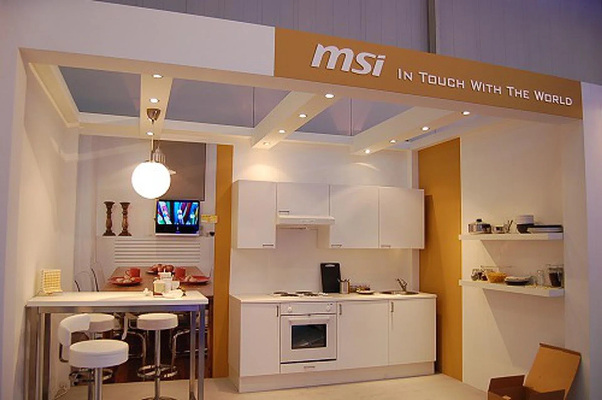  MSI prepped this kitchen setup to showcase just where else their all-in-one systems can be integrated in within the home.  