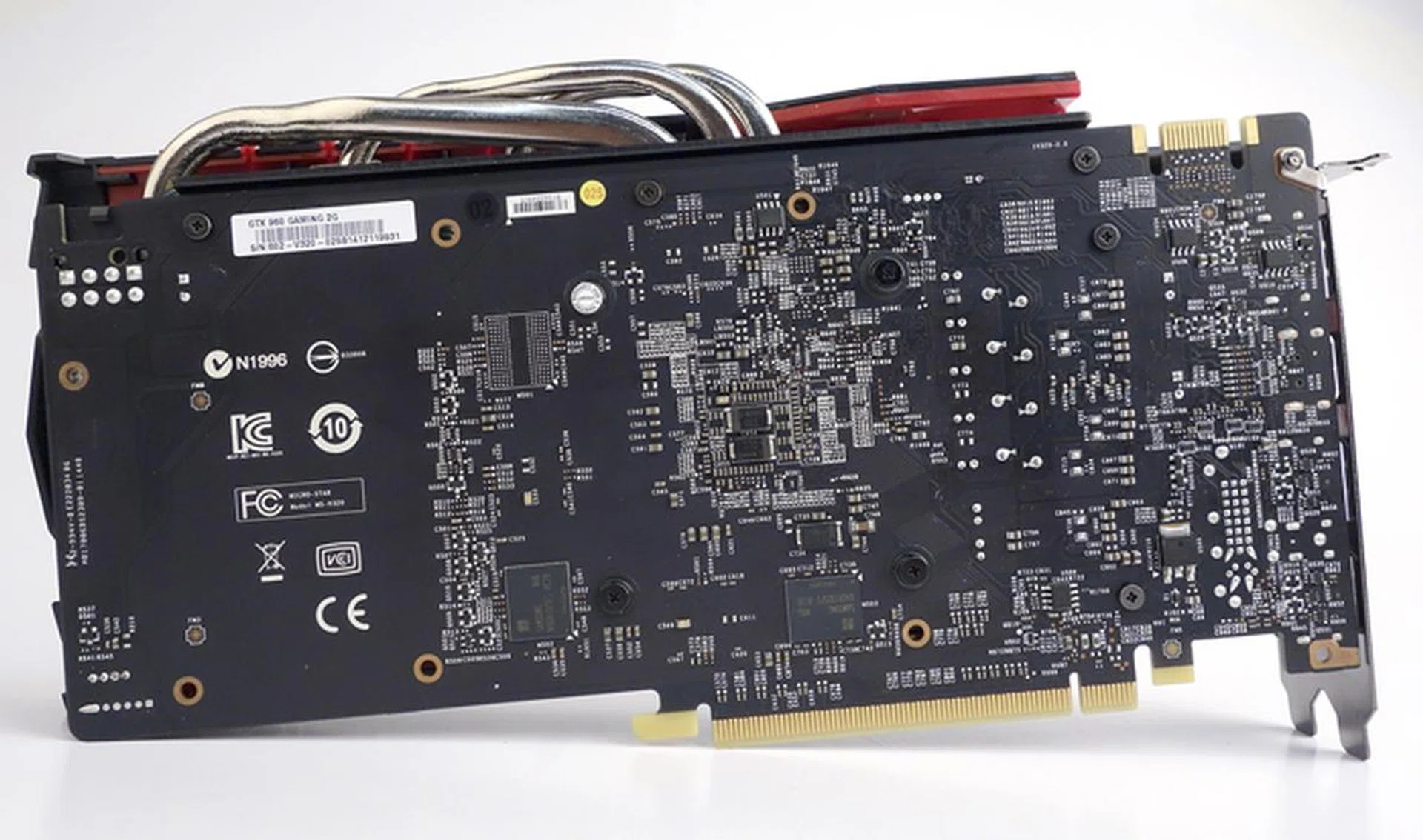 The MSI GTX 960 Gaming 2G doesn't have a rear backplate. It also helps the card to maintain its thin, dual-slot profile.
