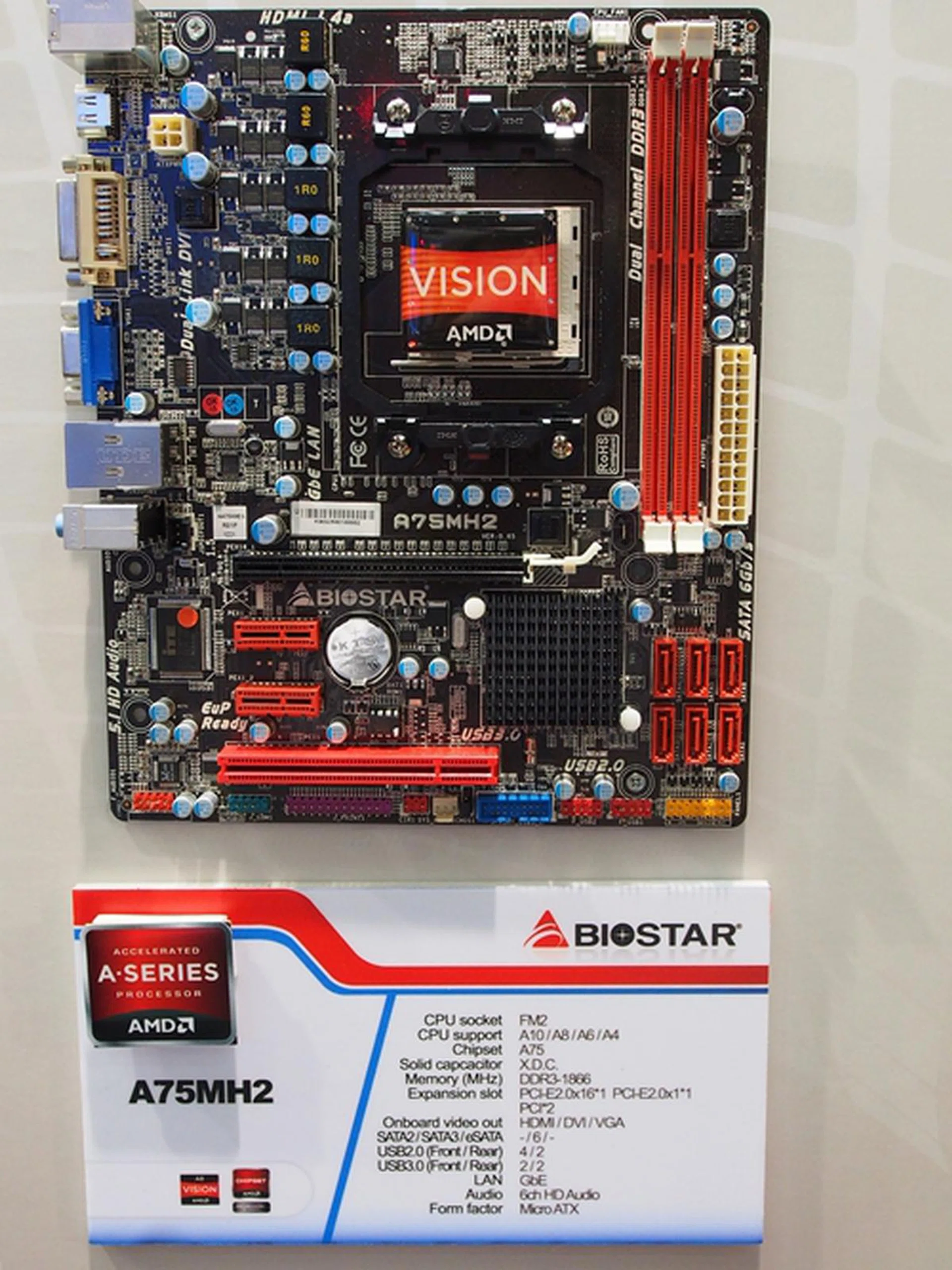 The board features HDMI, DVI-I and D-Sub ports which are just sufficient to meet the AV needs of a regular home user. 