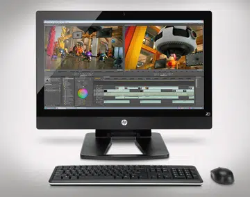 The HP Z1 packs everything, processor, graphics card, memory, hard disk, into one slim and sleek form factor.