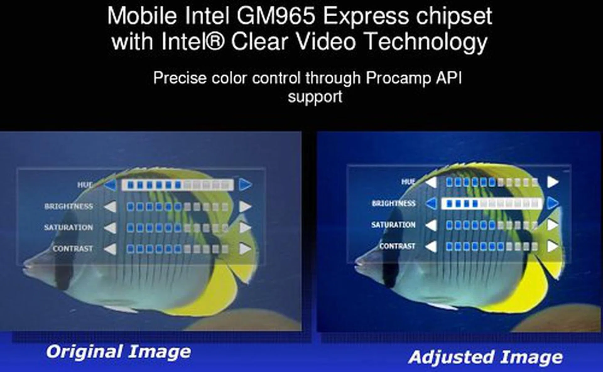 Intel ProcAMP is supposed to intelligently adjust image color and brightness, but we've not had a chance to test this out yet.