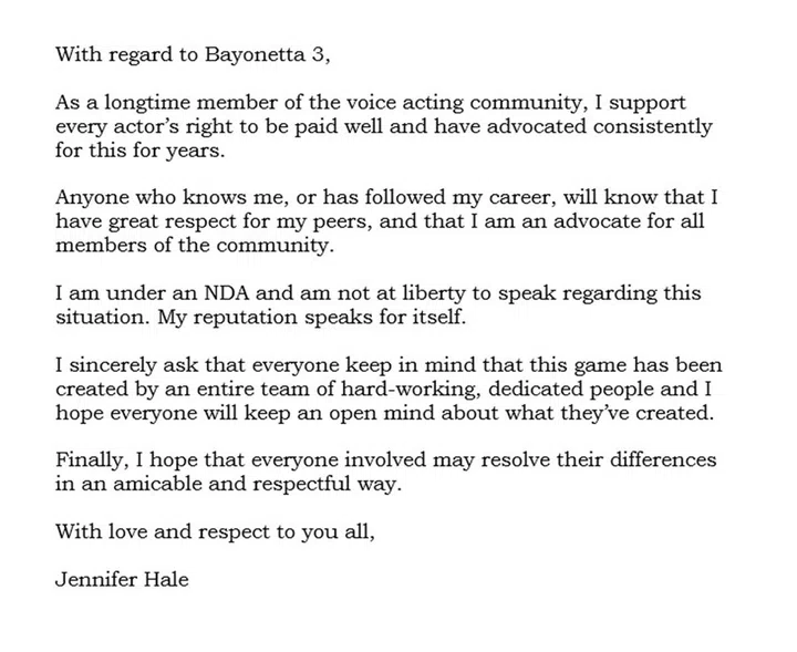 Image: Jennifer Hale (via Twitter)