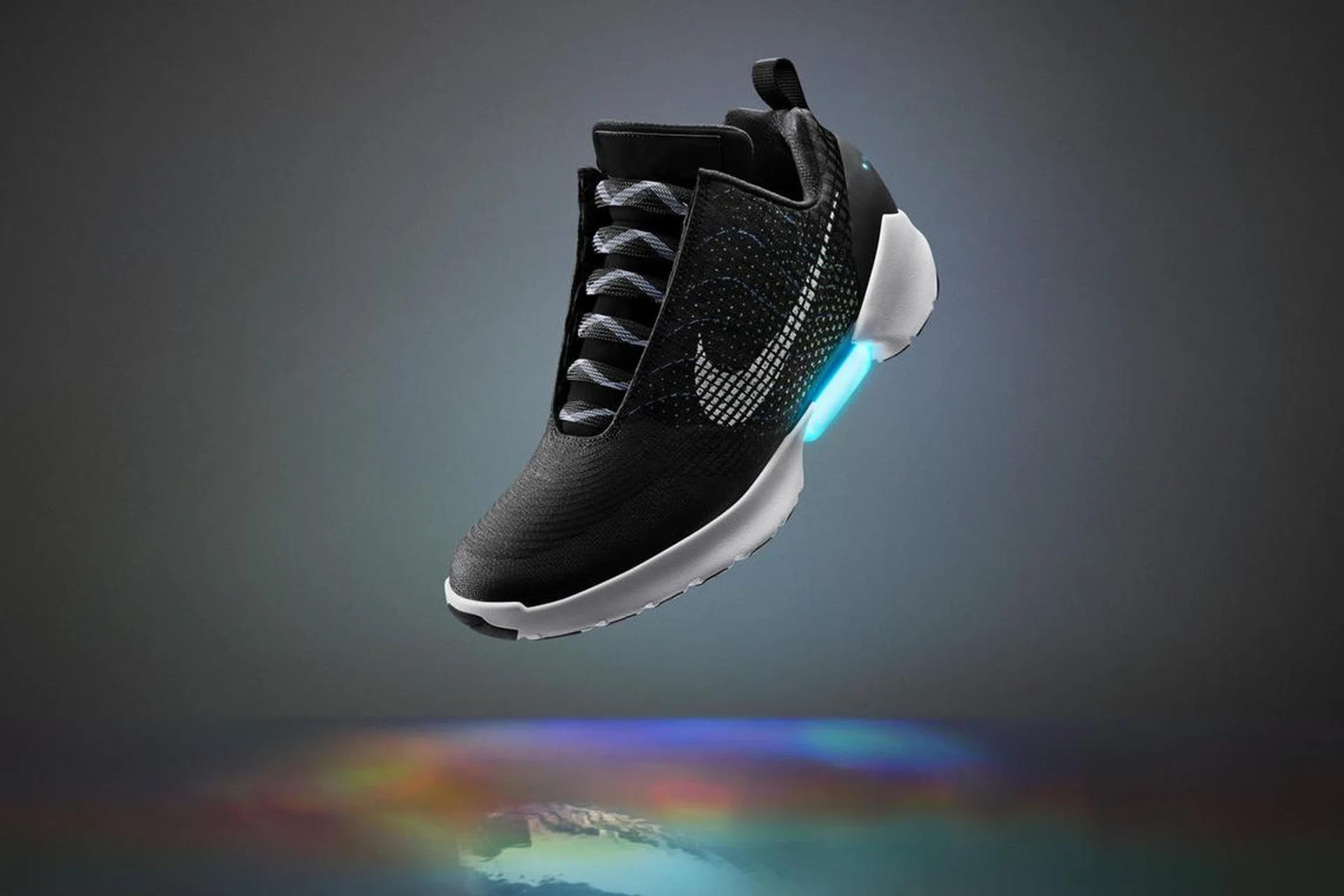 The Nike HyperAdapt 1.0 with "adaptive lacing".