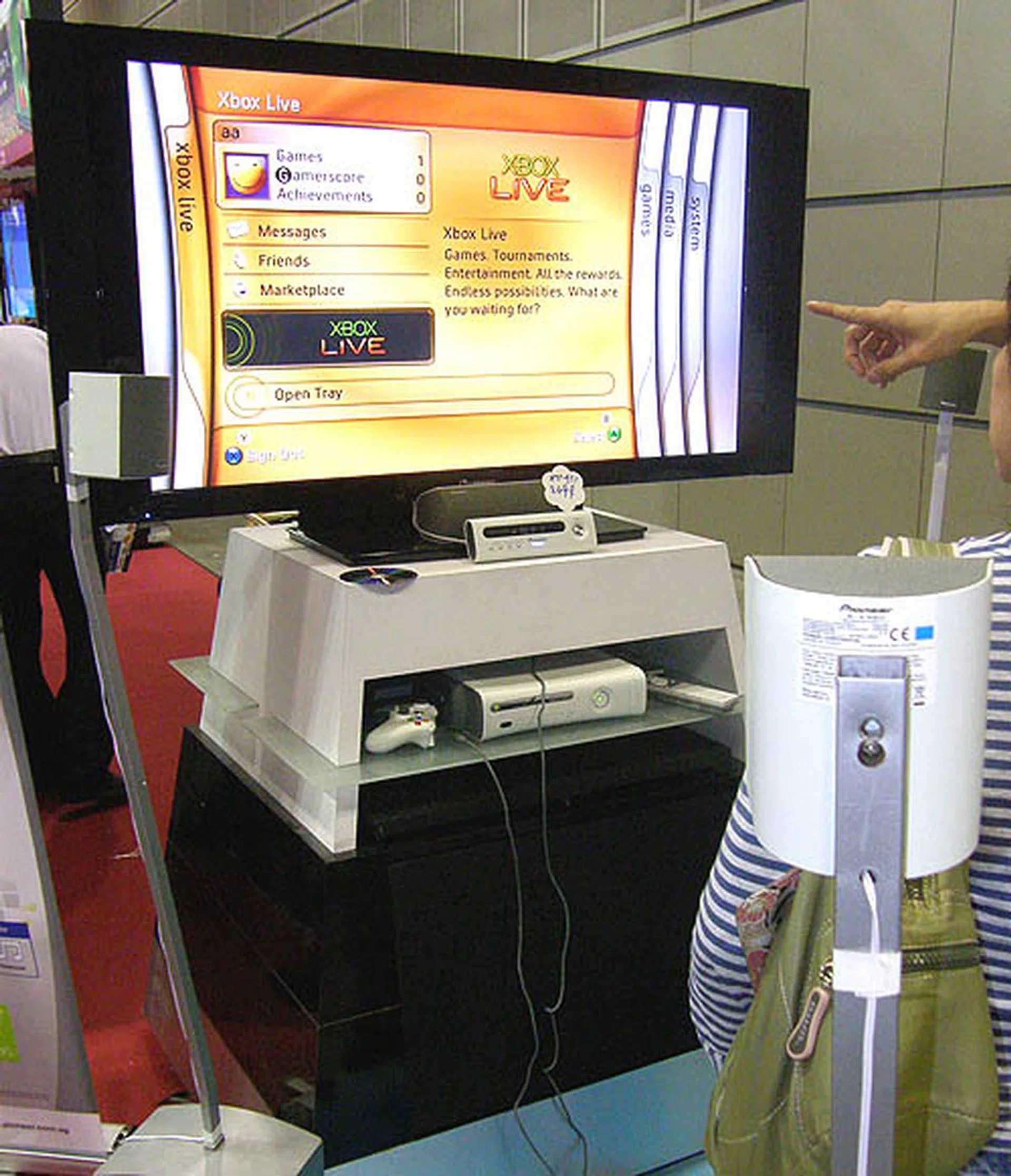  Pioneer's new HTP-GS1 5.1 channel surround sound system for the XBox 360 is available for shoppers to test. If you're hooked, $499 is required to bring it home.
