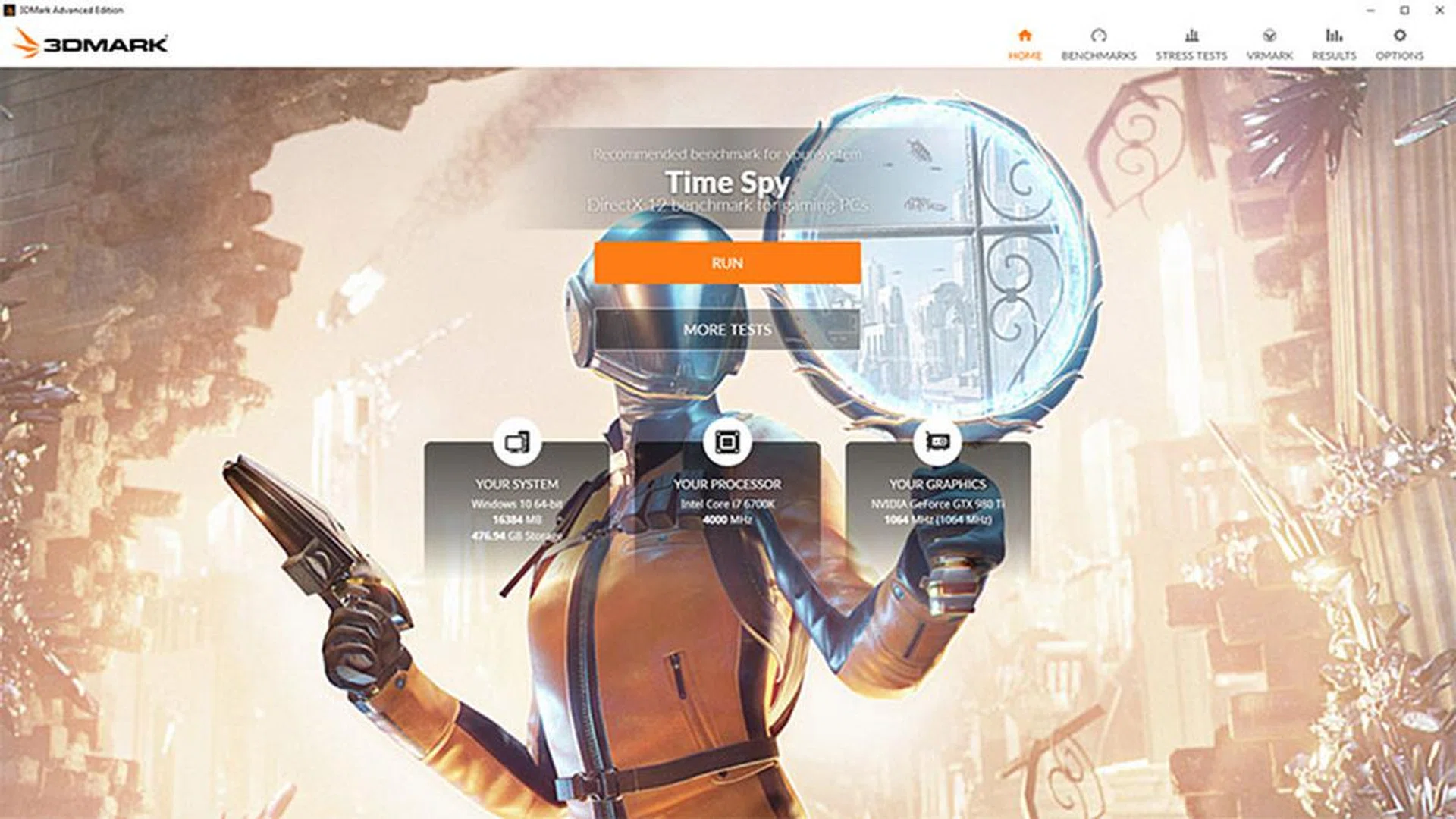 Time Spy provides a new way to measure the DirectX 12 performance of the latest cards in Windows 10. (Image Source: Futuremark)
