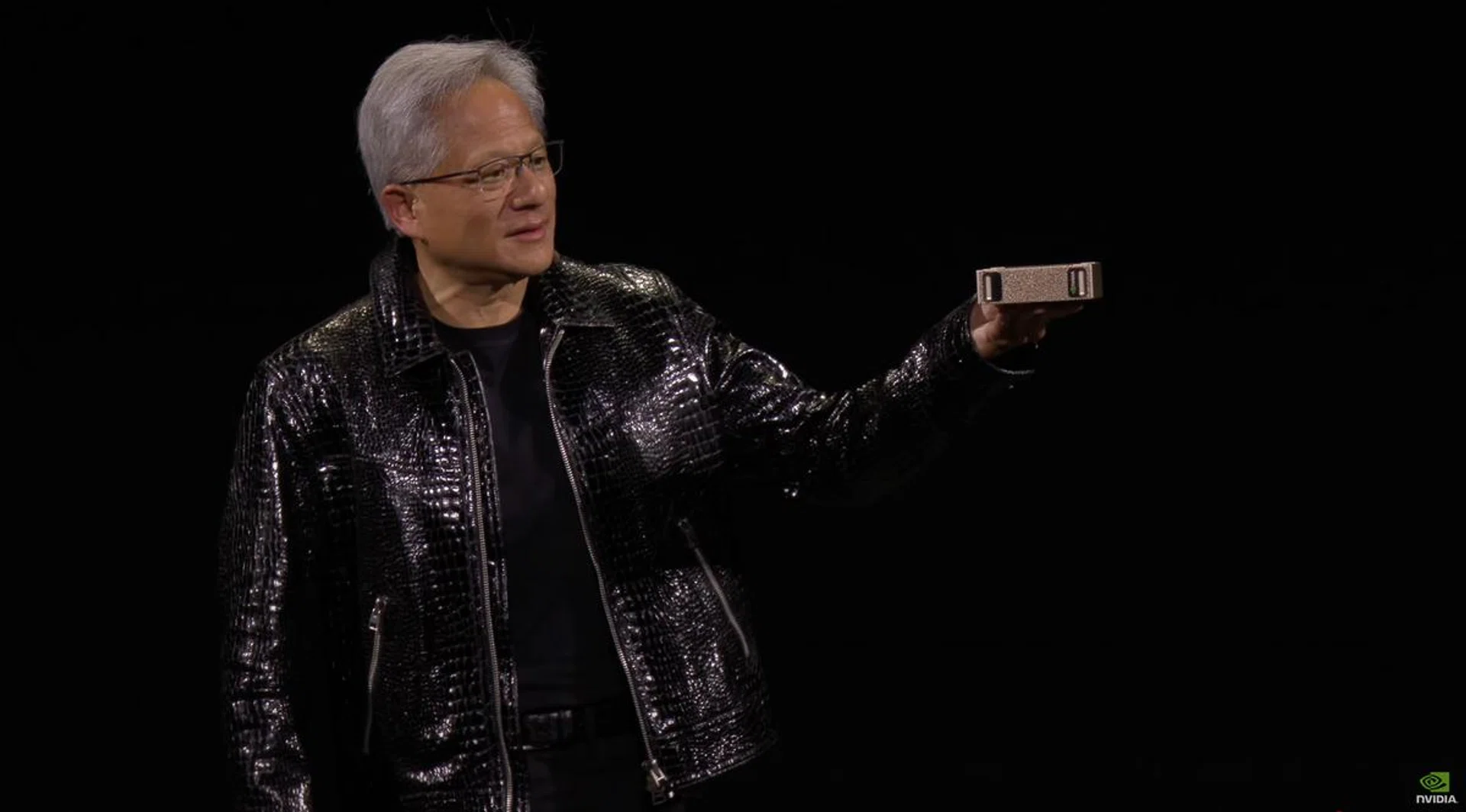 NVIDIA CEO Jensen Huang revealing Project DIGITS, the world's smallest AI supercomputer. Image: HWZ