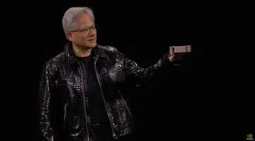 NVIDIA CEO Jensen Huang revealing Project DIGITS, the world's smallest AI supercomputer. Image: HWZ