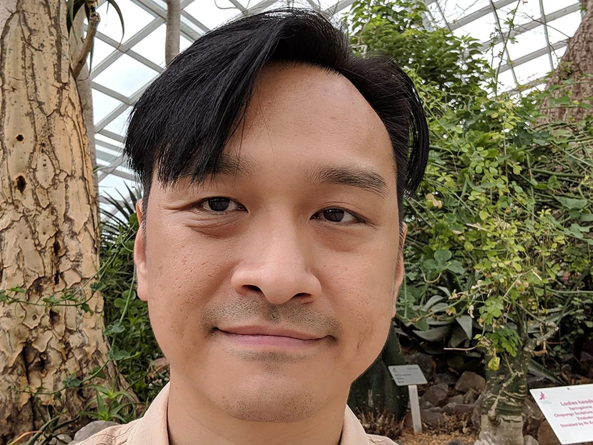 A selfie captured at the most zoomed in setting.
