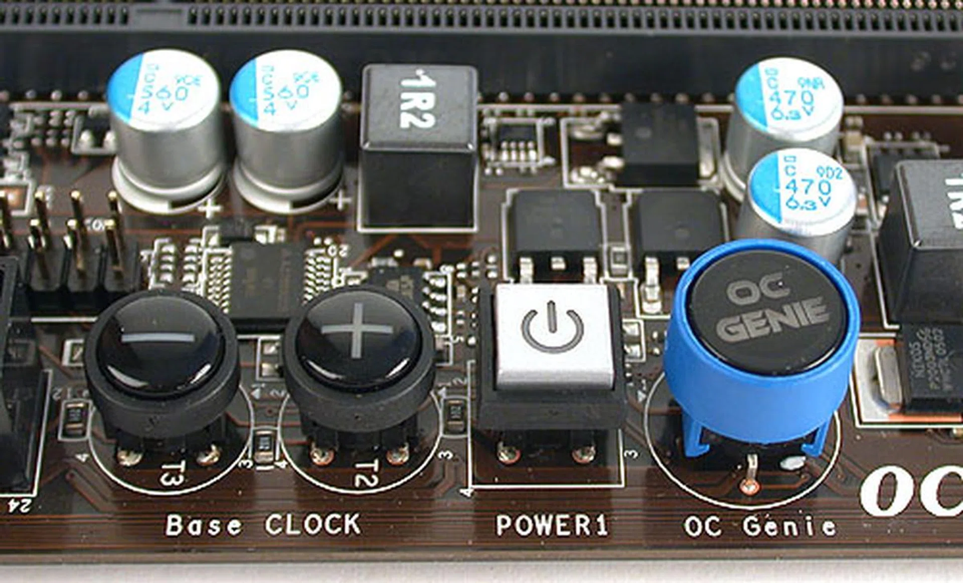 It's certainly a feature we weren't expected on chipset with integrated graphics. But MSI's one-button auto-clocking tool, OC Genie, is on this board. Not only that, a BIOS update enhances its capability to overclock the integrated GPU too, automatically of course. 