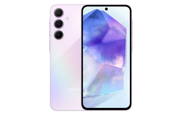 Samsung Galaxy A55 5G in Awesome Lilac. Source: Samsung.