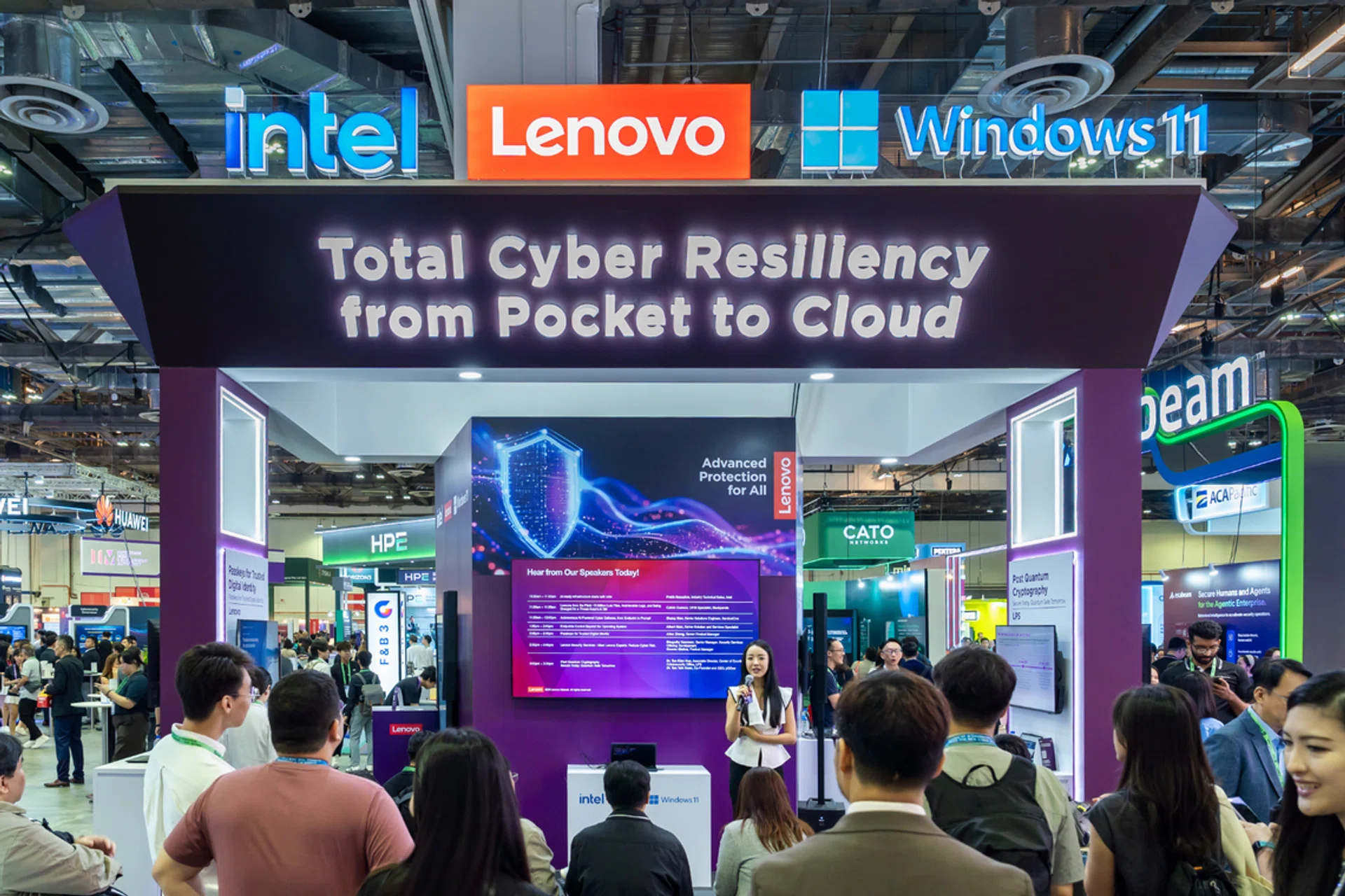 The lenovo booth.