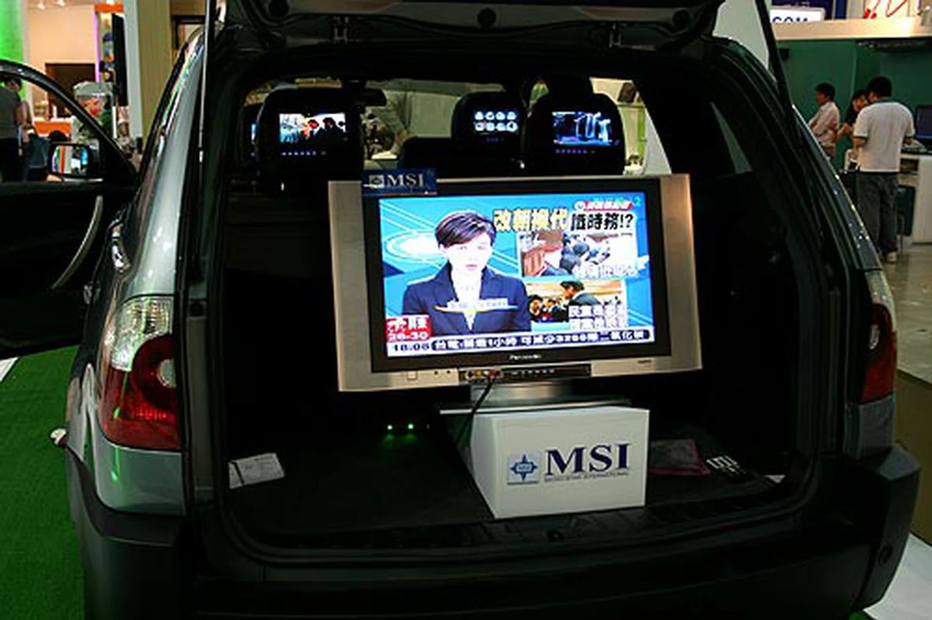  A car retrofitted with MSI's car entertainment system.  