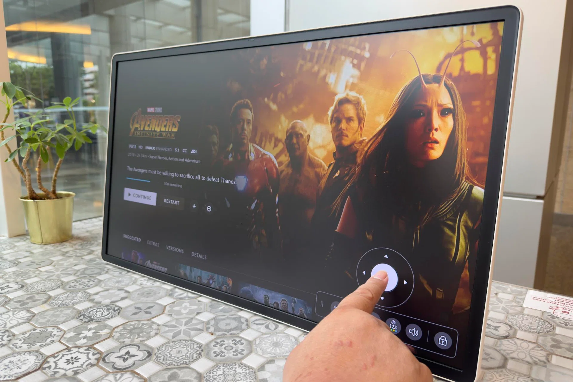 Easy to enter details online with the touchscreen.