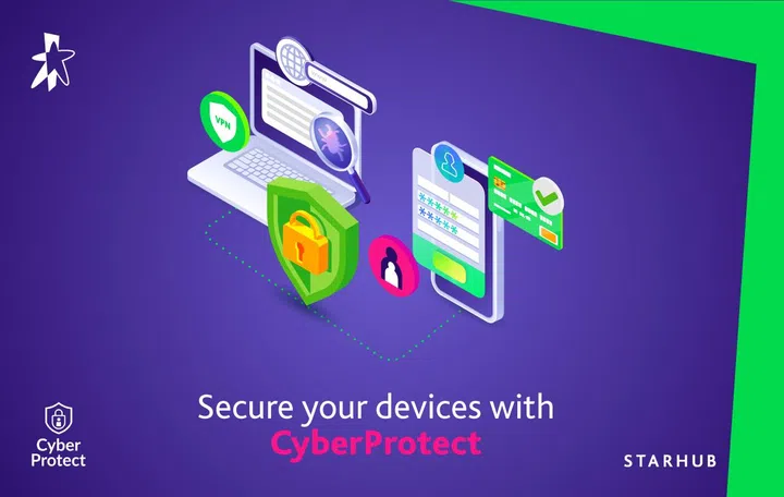 CyberProtect will protect a customer's devices from cyberattack. Image source: StarHub.