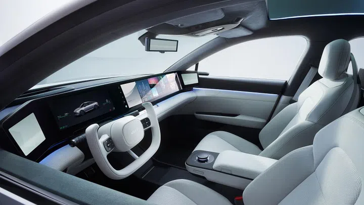 The interior of the AFEELA prototype.