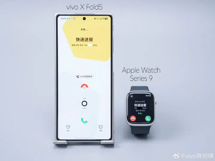Vivo X Fold5 gets Apple Watch support. Source: Vivo (Weibo).