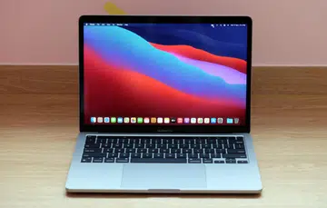 Though the bezels are thick, the 13.3-inch Retina display is technically superb.