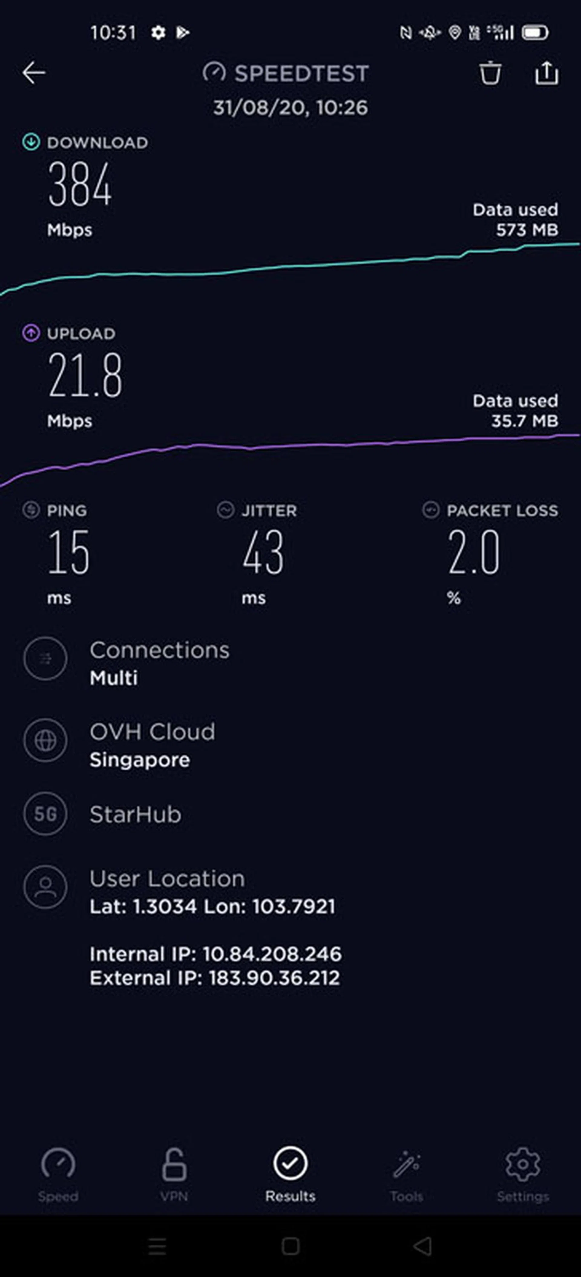 StarHub 5G Test 1