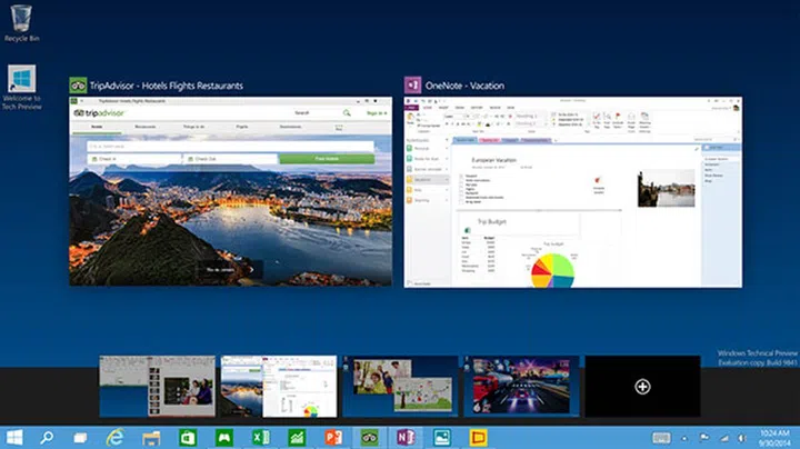 Keep things organized with multiple desktops in Windows 10. (Image source: Microsoft.)