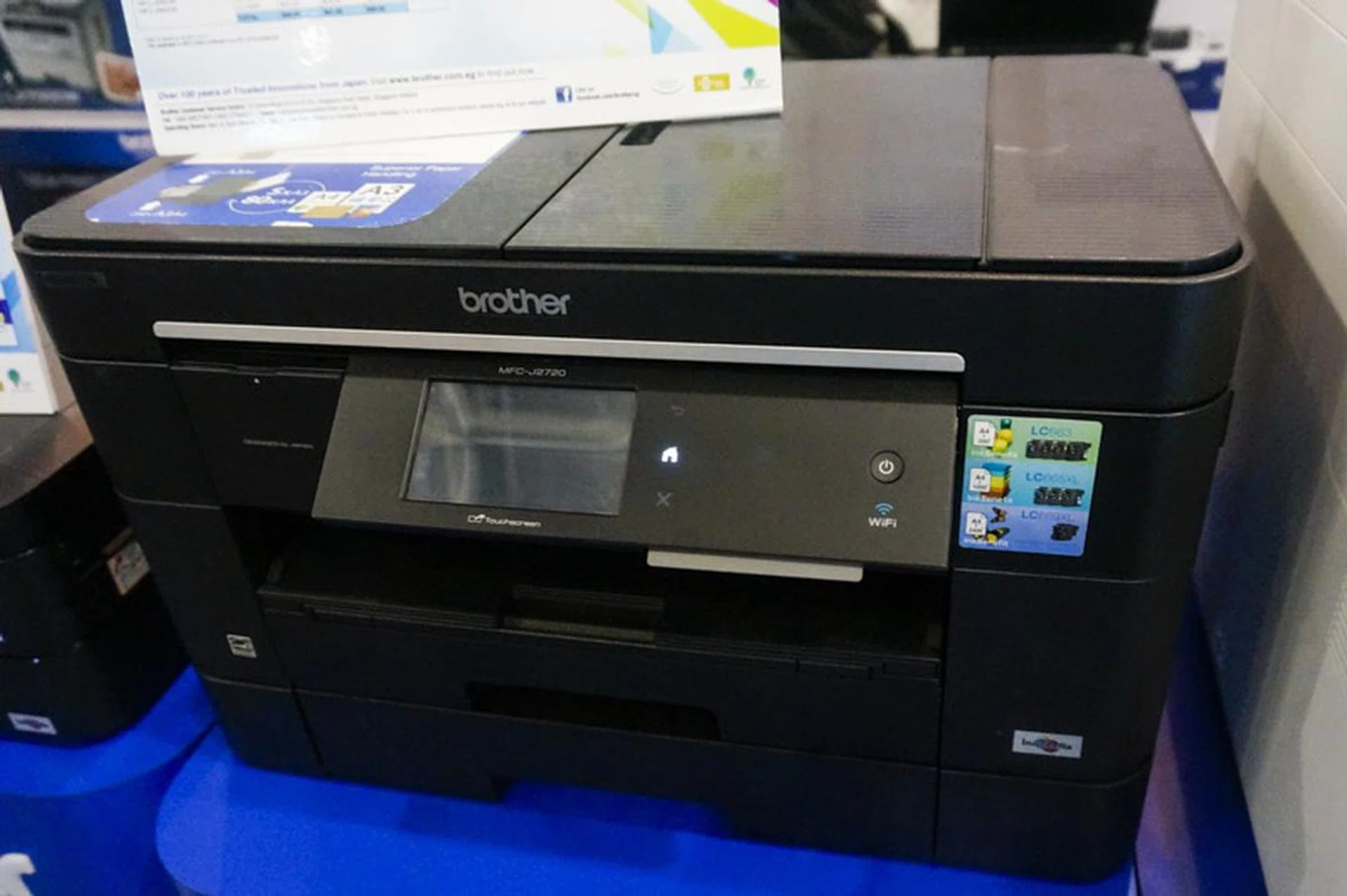 Brother calls this the top choice of SOHOs, and it’s also the winner of our Editor’s Choice awards 2015. The MFC-J2720 InkBenefit does full A4 duplex Print/Copy/Scan/Fax/PC Fax, and has an ISO print speed of up to 22/20ppm (Mono/Color). It also handles direct photo print via USB, Media Cards and PictBridge, and features 2 years on-site warranty. This is retailing for a special show price of S$338 (usual price $438) with $20 NTUC shopping vouchers.