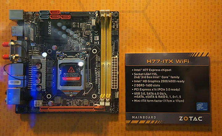 Intel is represented as well, in the form of the H77-ITX WIFI.
