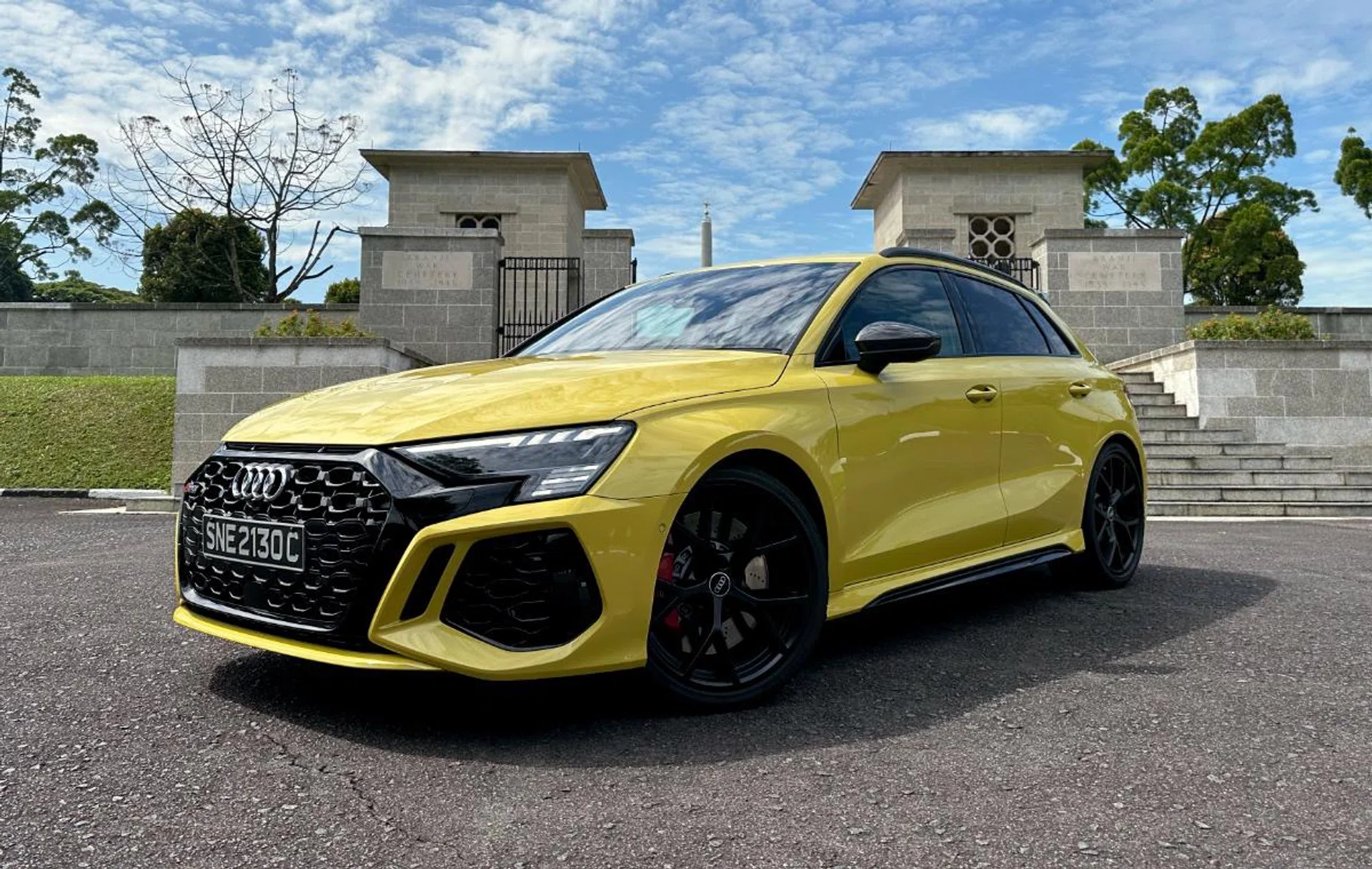 The new 2022 8Y Audi RS3 Sportback in Python Yellow.