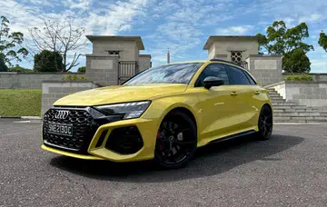 The new 2022 8Y Audi RS3 Sportback in Python Yellow.