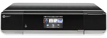 The HP Envy 100 has a 3.45-inch touchscreen LCD, connects to the Internet via Wi-Fi, and supports 'apps'.