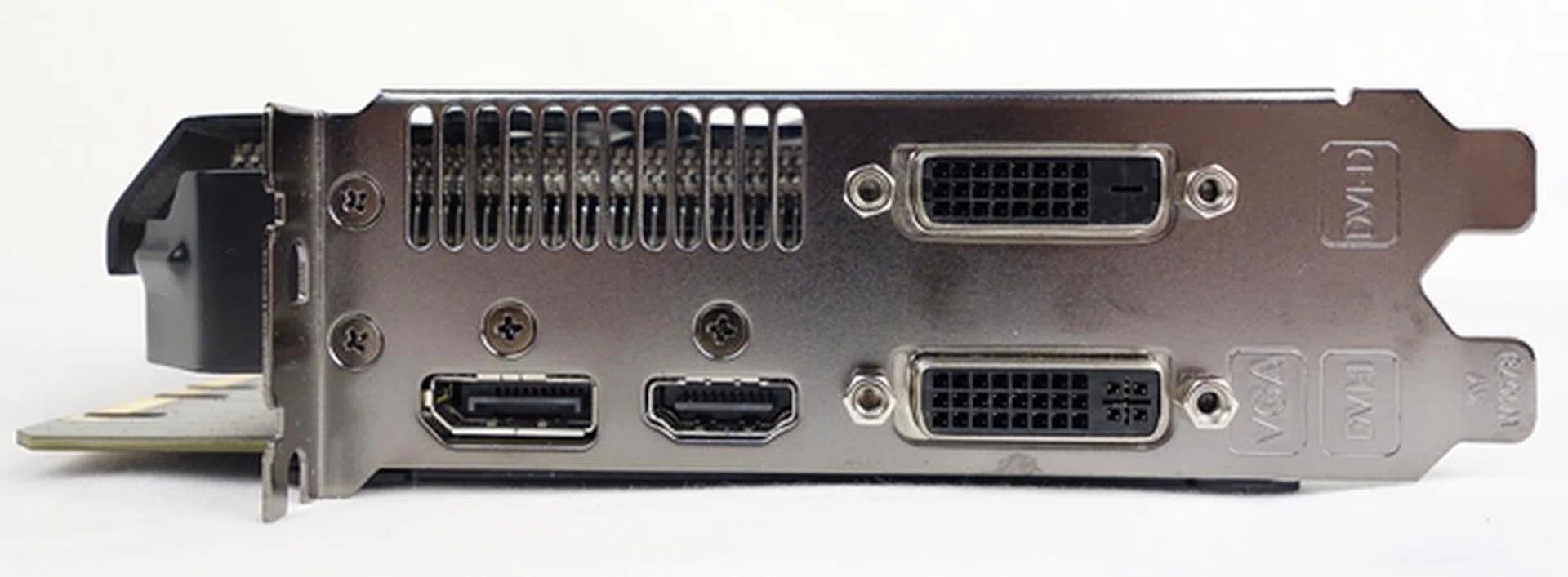 The video connectivity options include two DVI ports, one HDMI port and one DisplayPort output.