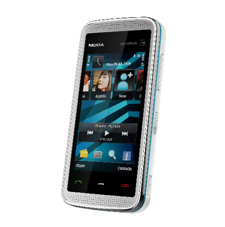  The third touch screen device, the Nokia 5530 XpressMusic, will be a smaller cousin of the Nokia 5800 XpressMusic, and comes with some further tweaks to its S60 V5.0 touch UI on the home screen.  