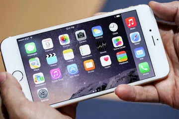 Seen here is the 5.5-inch Apple iPhone 6 Plus.