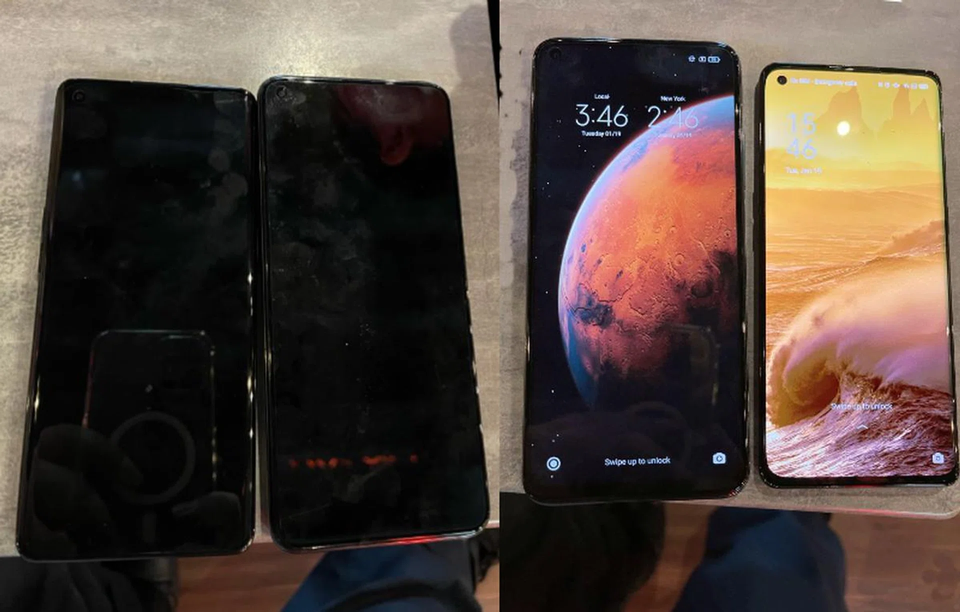 Image left: Xiaomi Mi 10T Pro on the right. 
Image right: Xiaomi Mi 10T Pro on the left. 