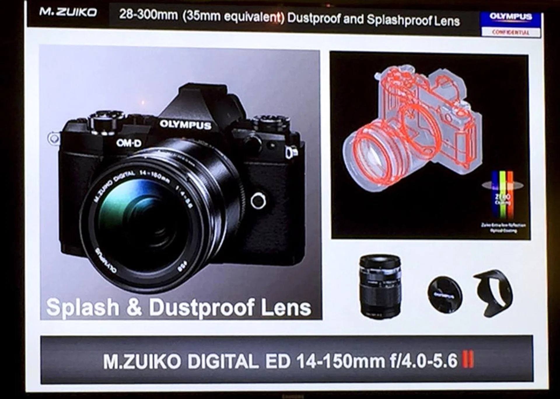 A dustproof and splashproof lens is available to match the OM-D E-M5 Mark II.