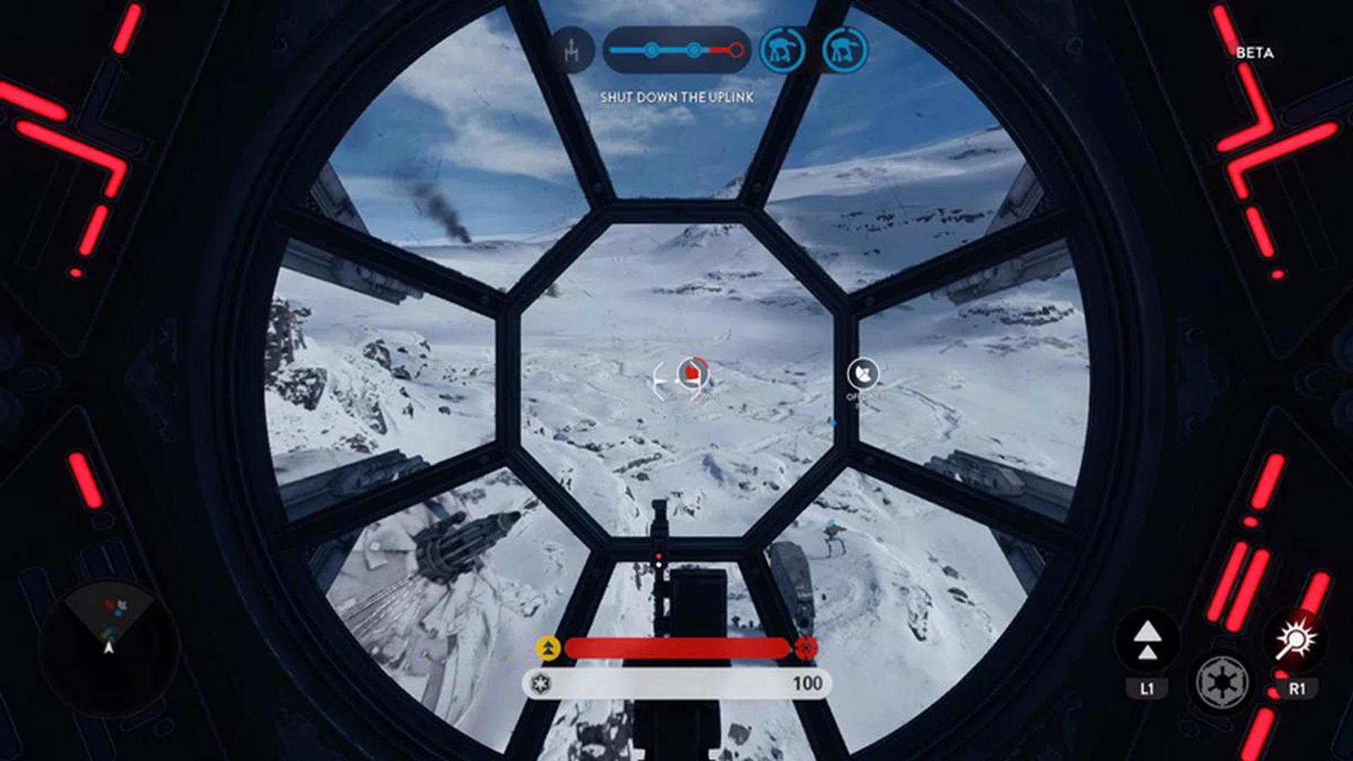 You can toggle third person or cockpit view in some vehicles. Here's a look at the insides of a TIE Interceptor.