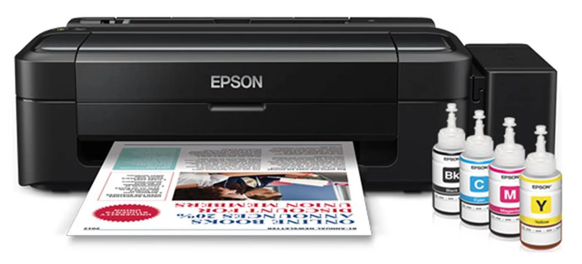 Epson's ink tank system printers (such as this L110) use ink bottles that cost S$9.90 per bottle.