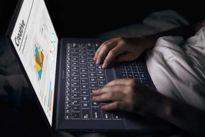 The trackpad can be converted to a number pad. (Image source: ASUS)