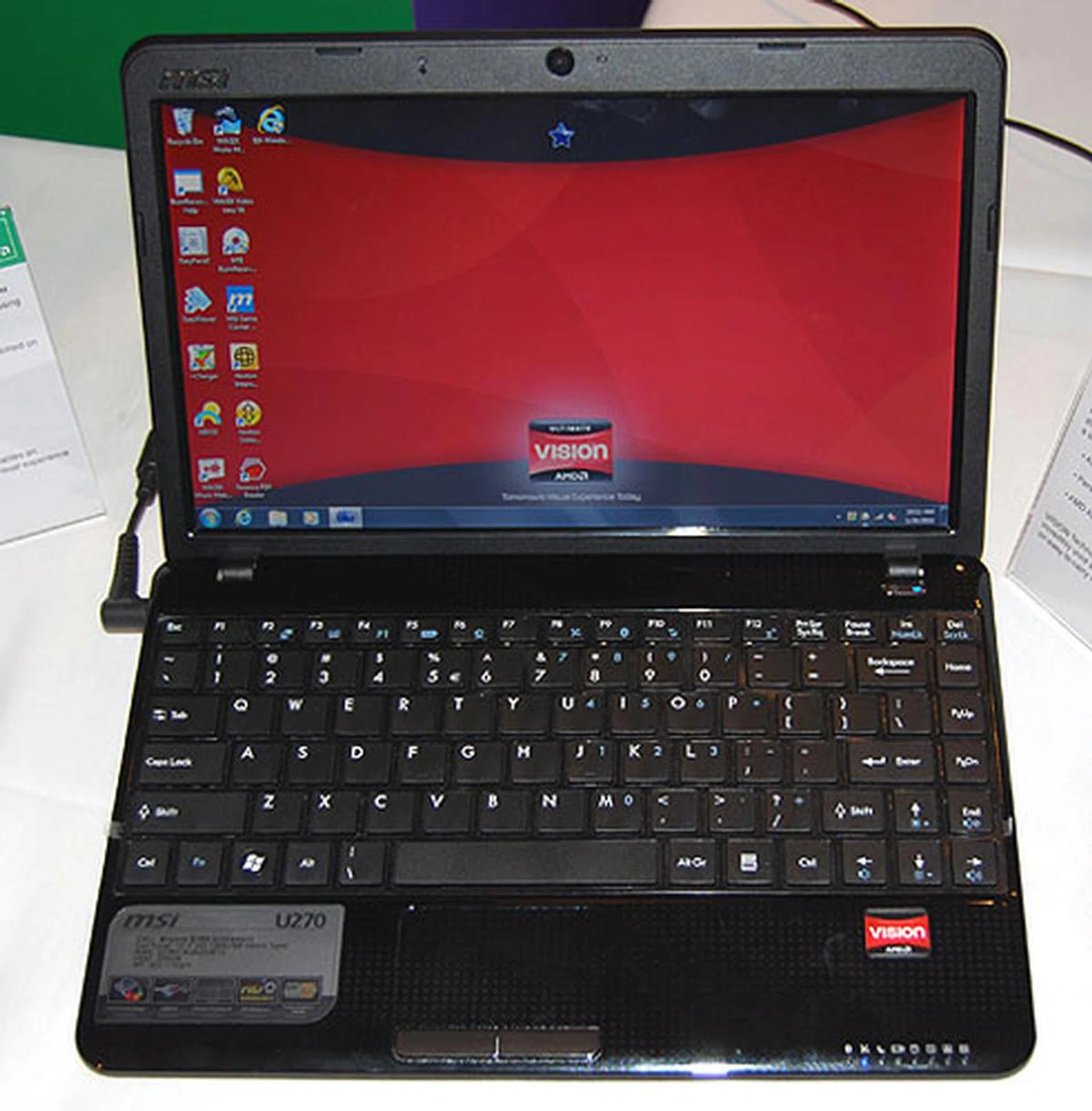 Zacate too is powering the MSI U270, which has a 1366 x 768 display, 4GB of RAM and a 320GB HDD. 