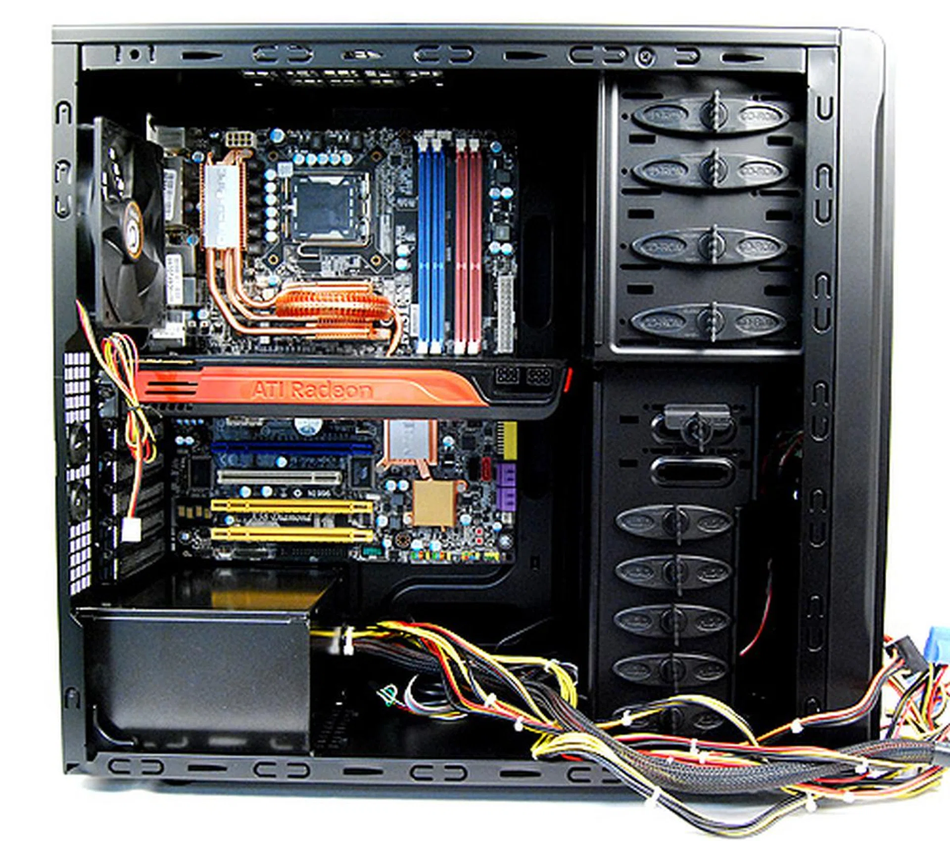 A Radeon HD 5870 will fit into the Ikonik EN2-WB quite easily.