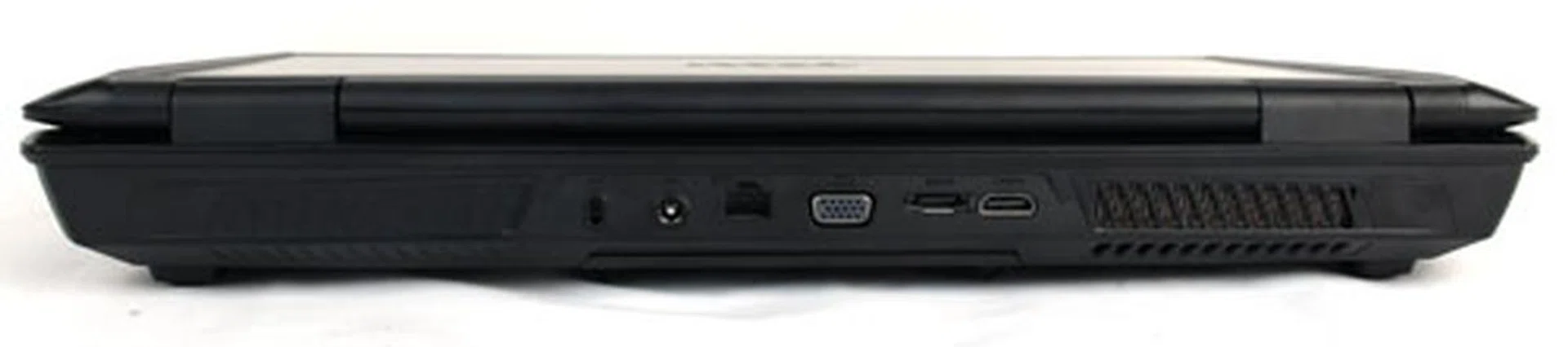 Along the back, you’ll find your display connectivity ports, with options for HDMI, VGA as well as eSATA. An RJ-45 port, power port and Kensington Lock slot can also be found here. 
