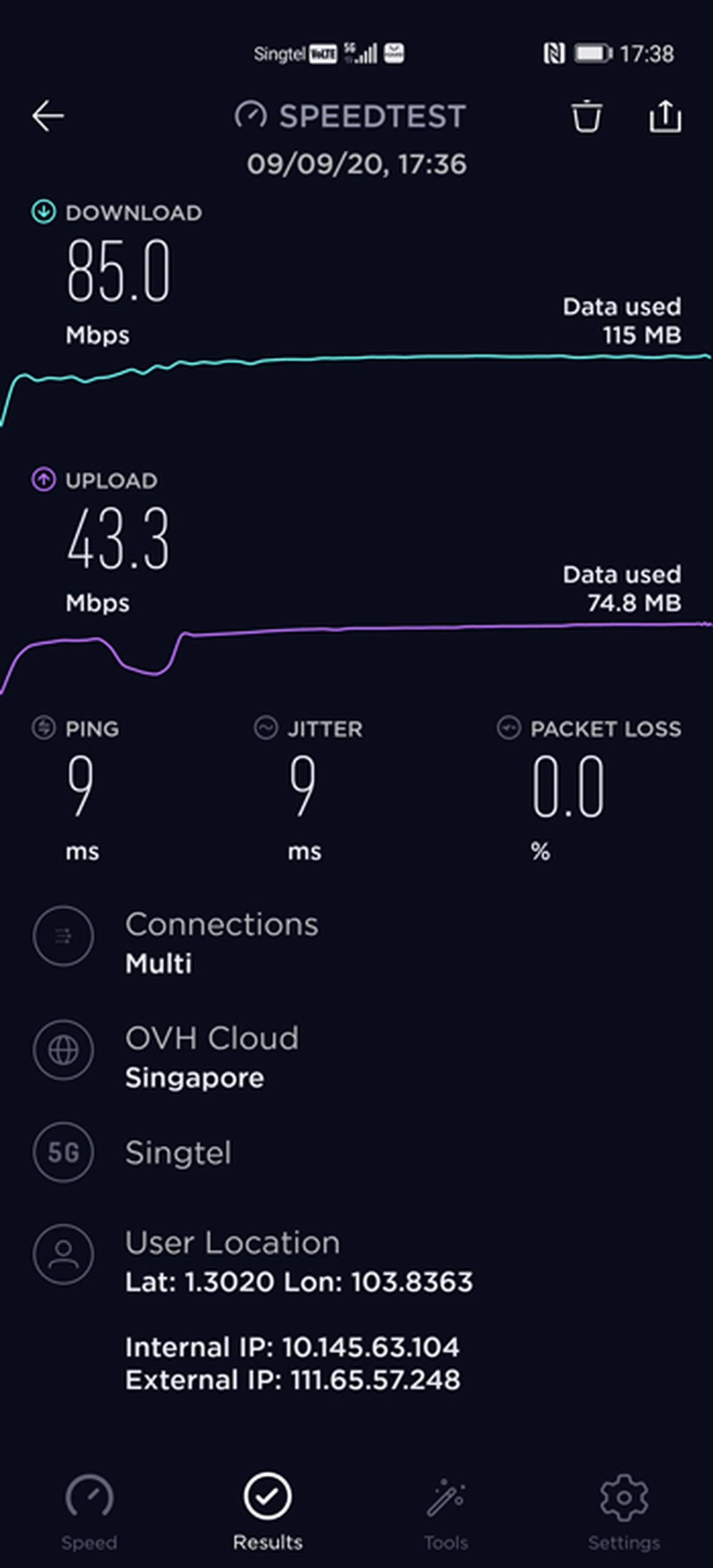 Singtel 5G Test 1.