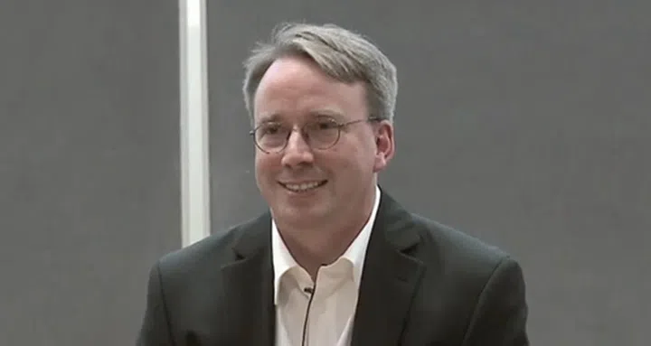 Linus Torvald addressing an audience at the Aalto Center for Entrepreneurship in Otaniemi, Finland on 14 June 2012. (Image Source: Aalto Center for Entrepreneurship)