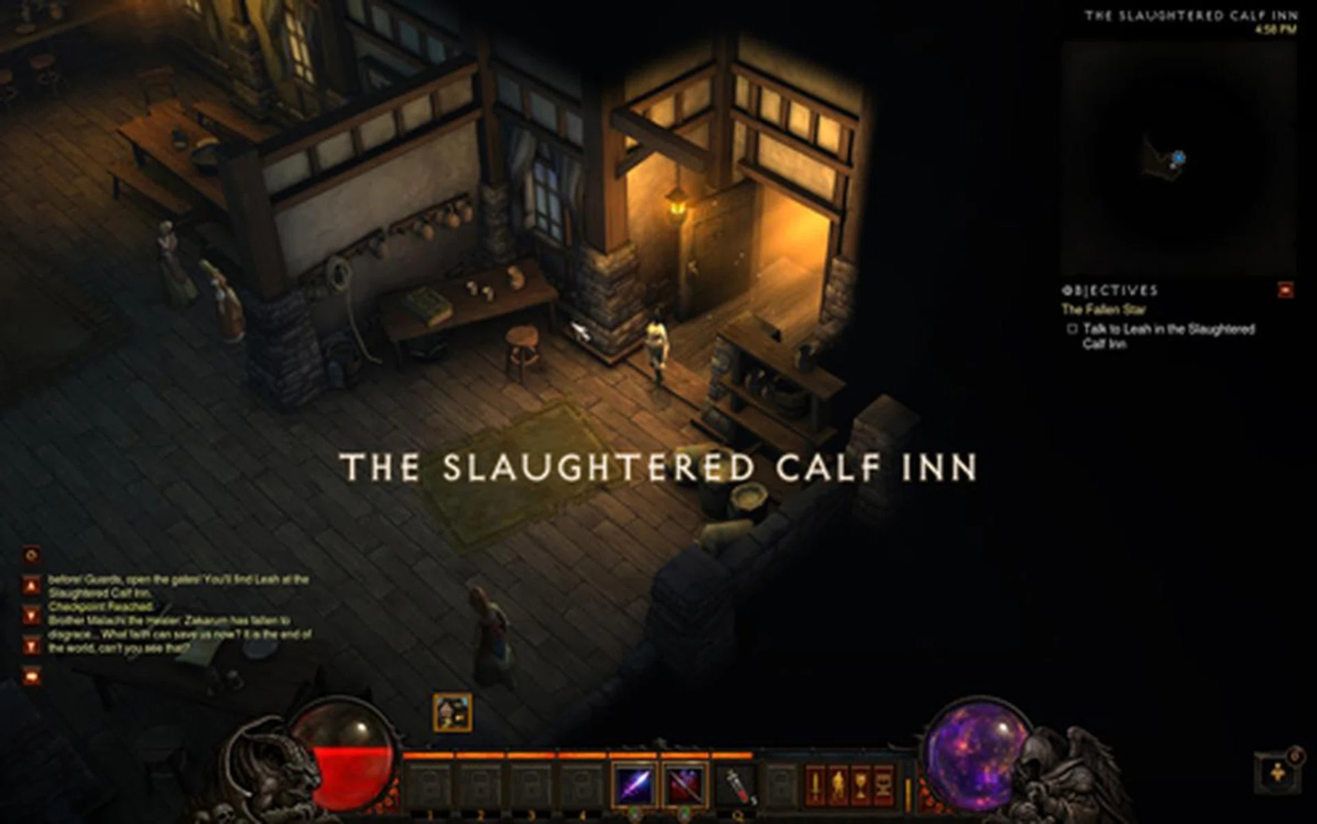 And ending at the interior of the Slaughtered Calf Inn, which has multiple NPCs and a few lighting sources.