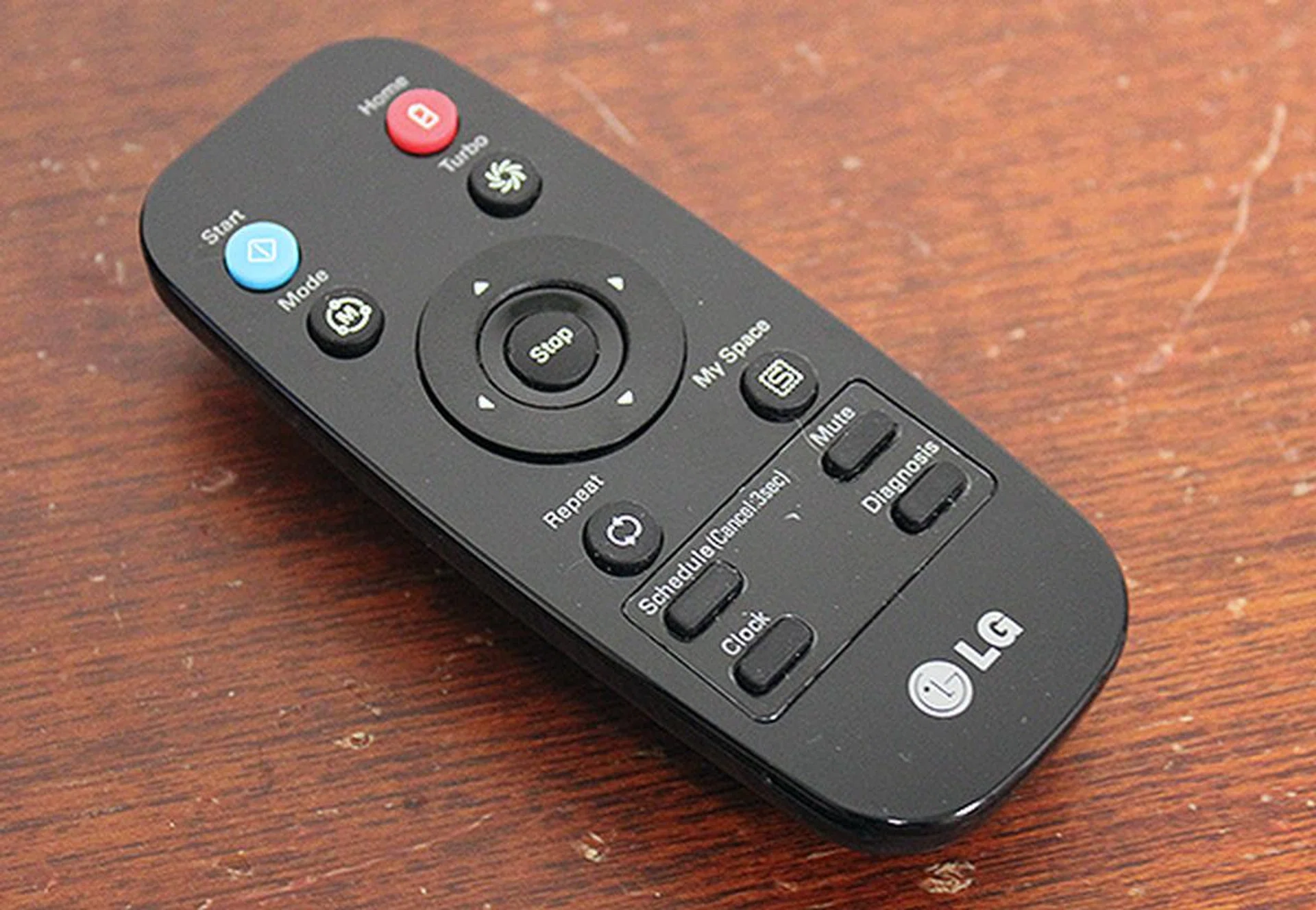 The remote control is easy to use and lets you manually control the Hom-Bot Square.