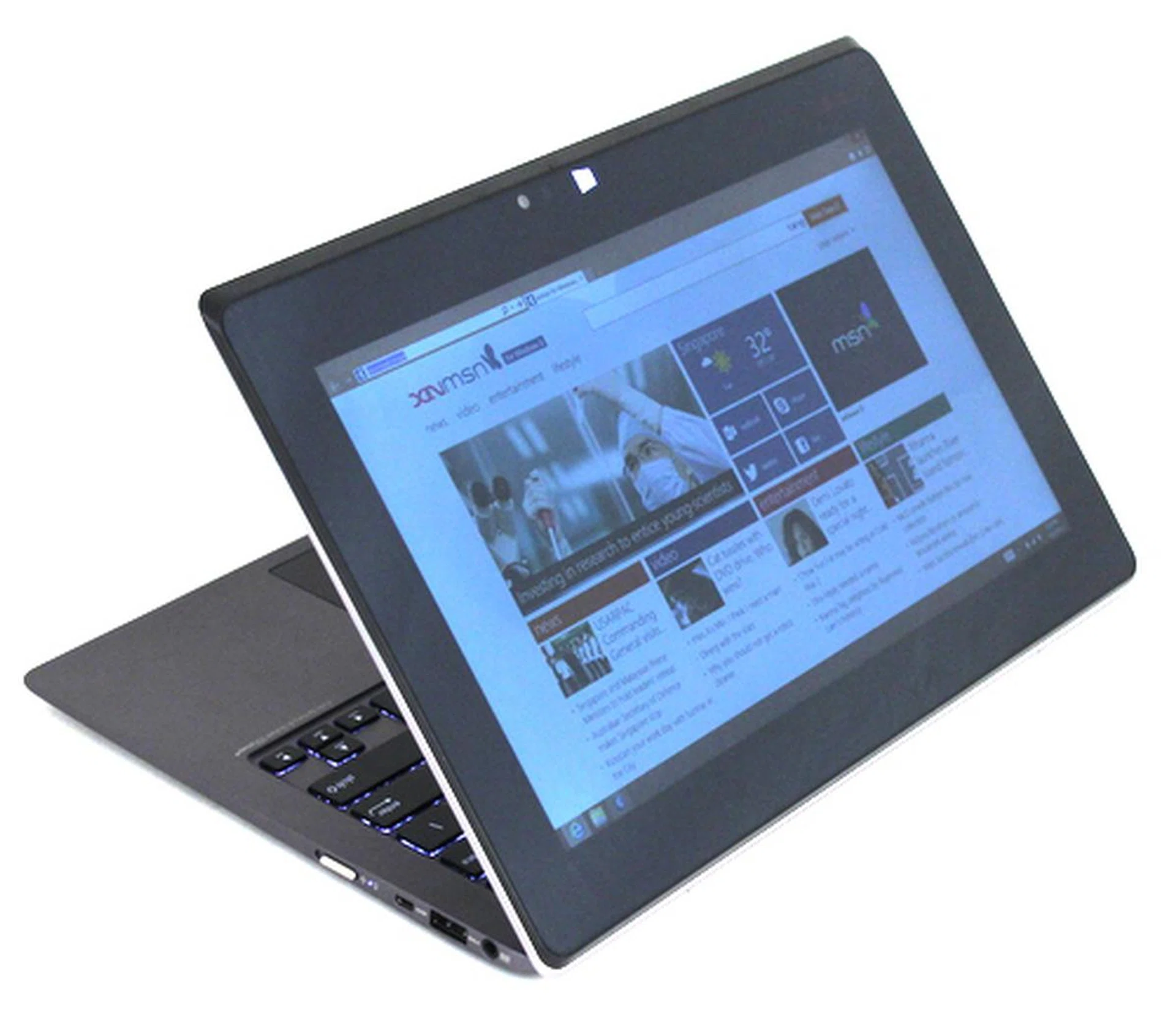 The ASUS Taichi 21's secondary display can be turned off, used as a mirror of the primary display and as an extension of the desktop. It can also be used alone with multi-touch enabled. 