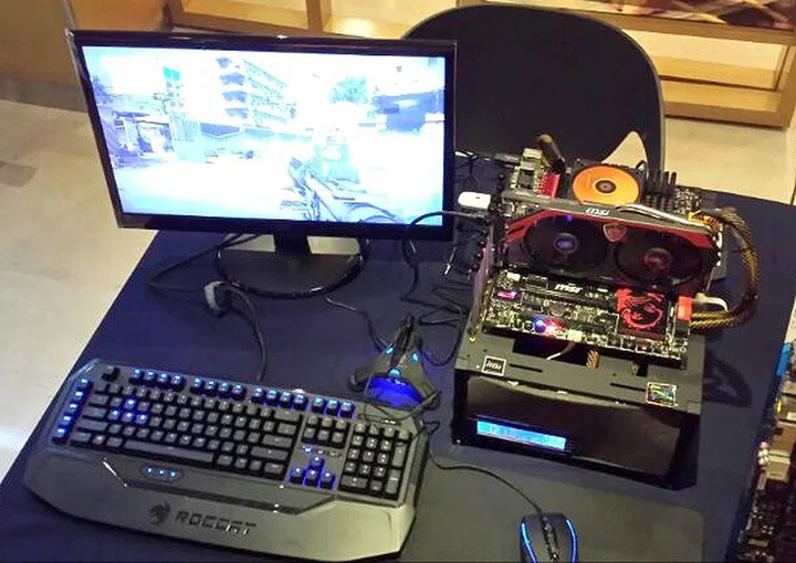 And of course, no show of this kind is complete without demo rigs to really try the new hardware out. Notice the MSI GeForce GTX 770 Gaming graphics card? It's coming very soon!
