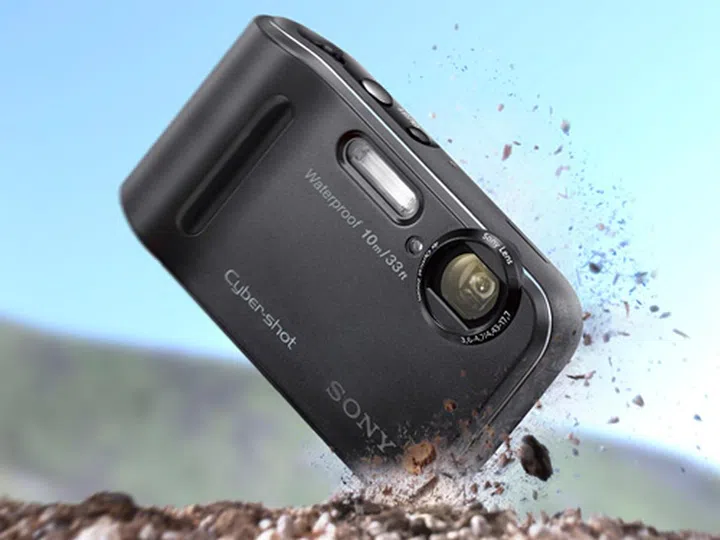 Cyber-shot TF1 – waterproof to 10m, dust, shock and freeze proof; 16.1 effective megapixels Super HAD CCD sensor, 4x optical zoom lens, Optical SteadyShot, HD video, Beauty Effect, Advanced Flash.
